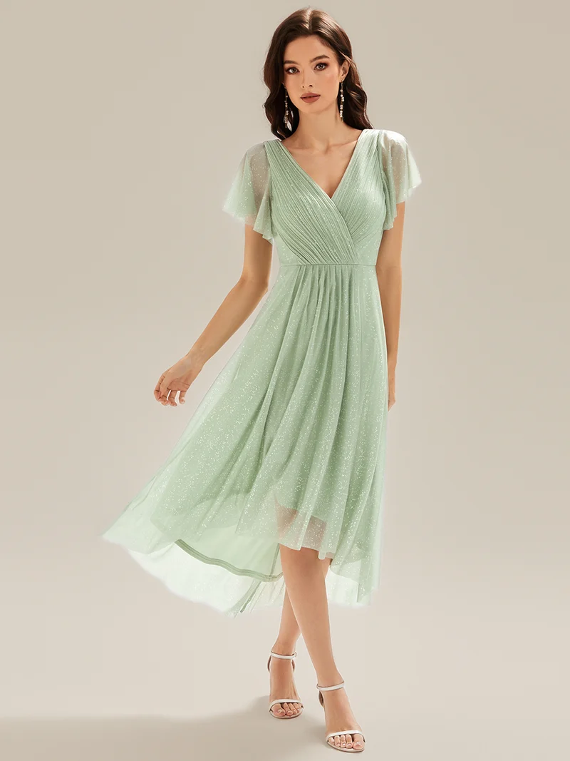 ever MIA|Robe d’invité de mariage en paillettes avec volants