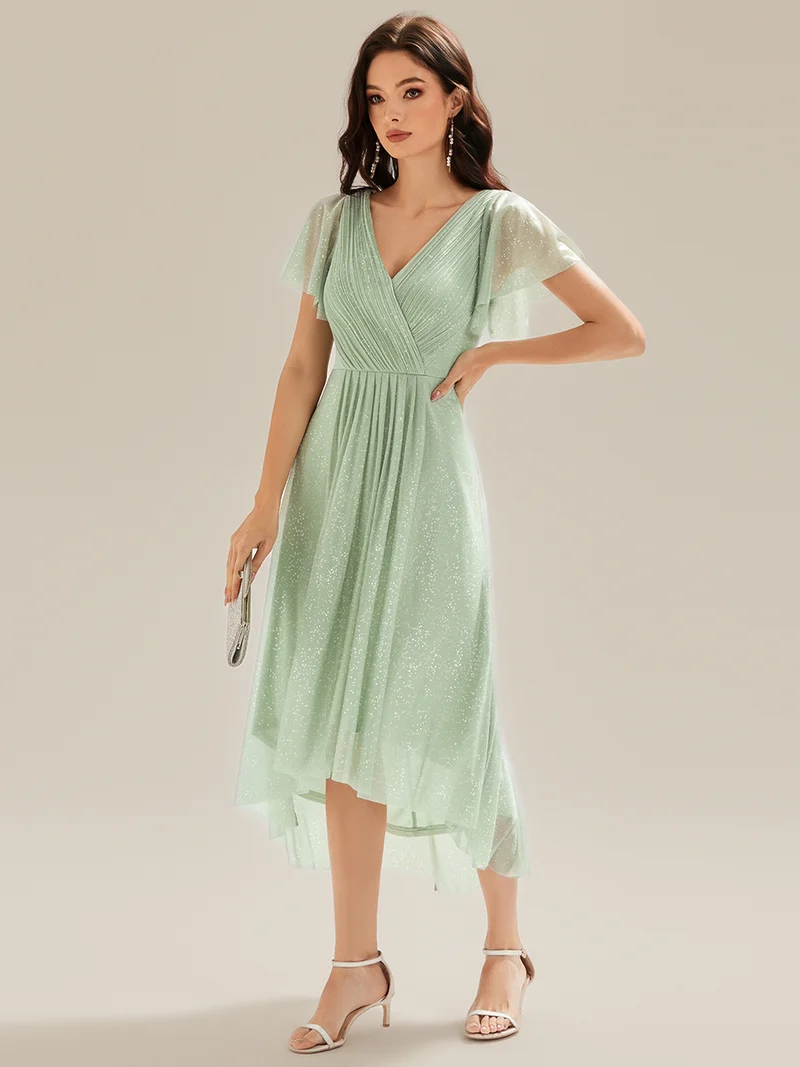 ever MIA|Robe d’invité de mariage en paillettes avec volants