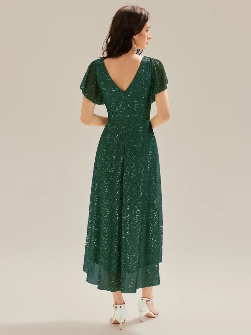 ever MIA|Robe d’invité de mariage en paillettes avec volants