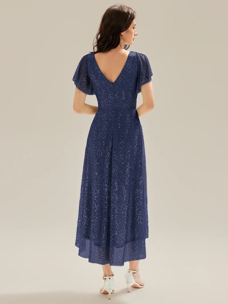 ever MIA|Robe d’invité de mariage en paillettes avec volants
