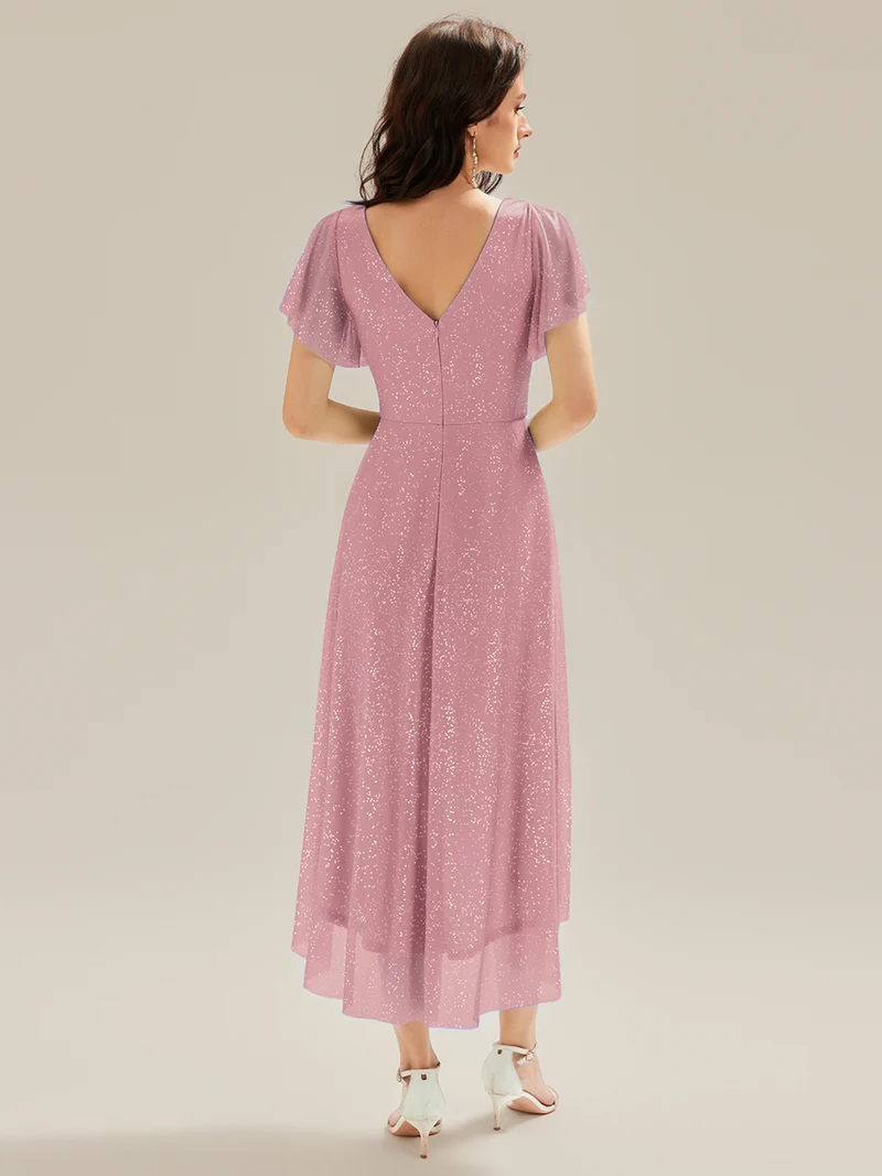 ever MIA|Robe d’invité de mariage en paillettes avec volants