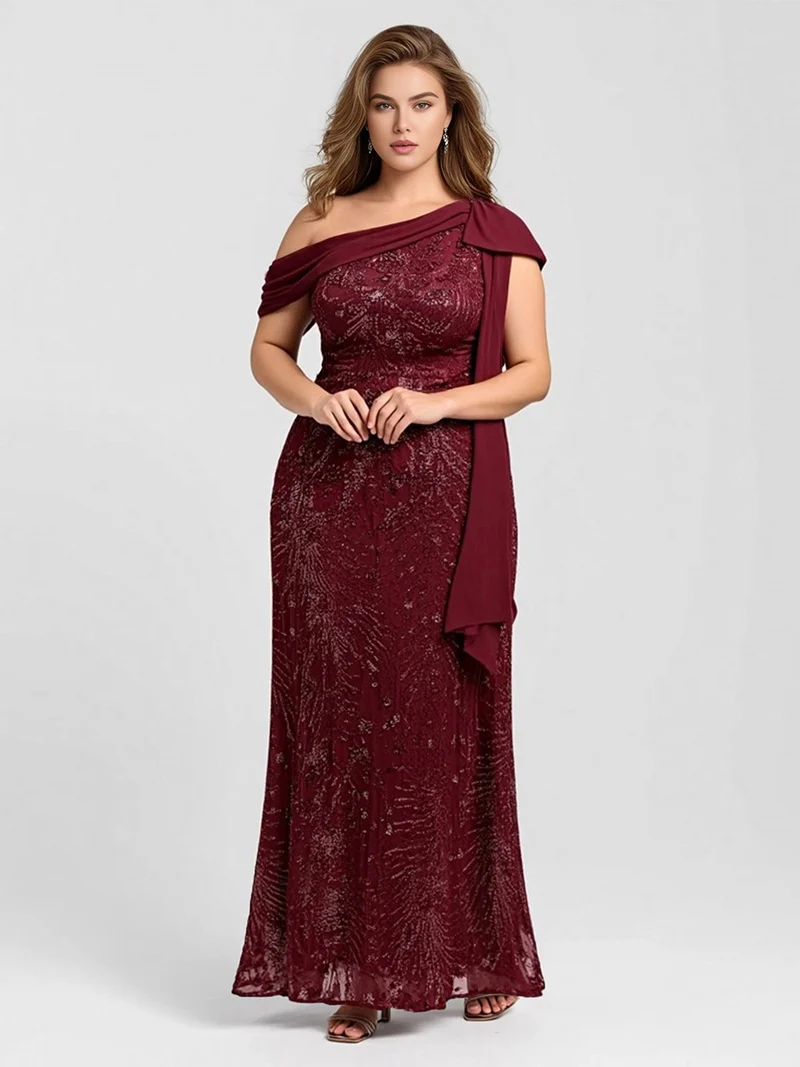 ever BELLAMY|Robe de soirée asymétrique sans manches avec nœud élégant