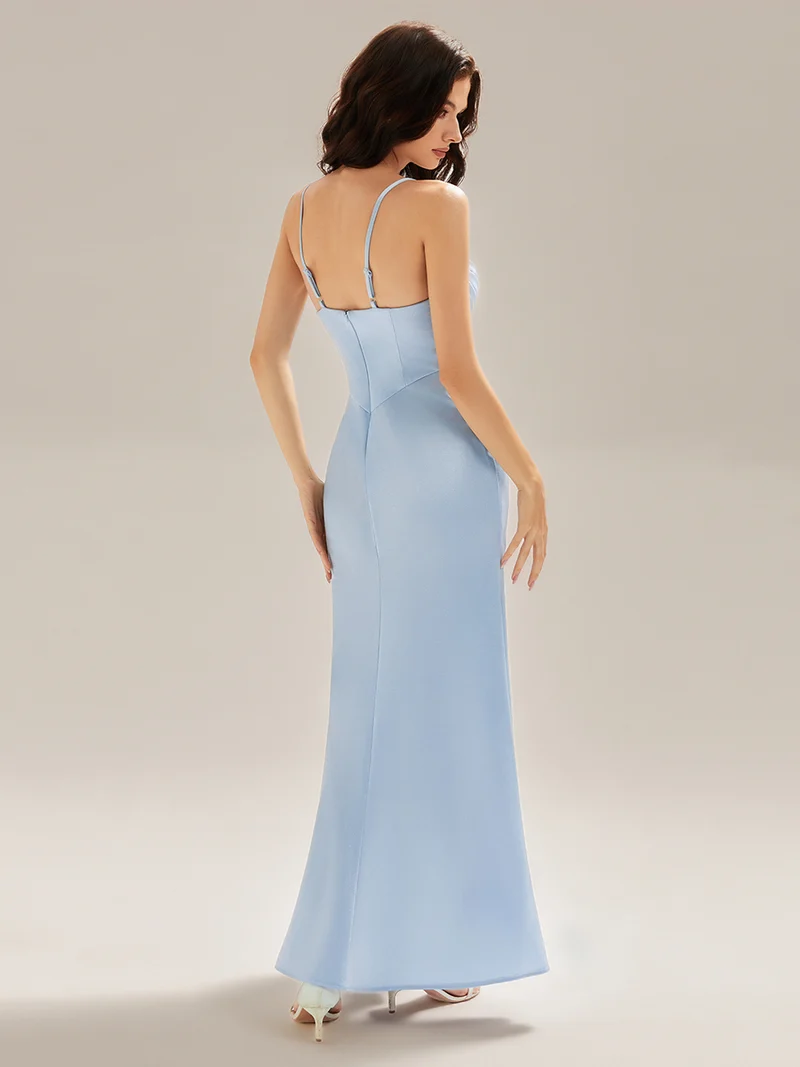 ever HARVEY|Robe de soirée sans manches décolletée avec rubans fluides
