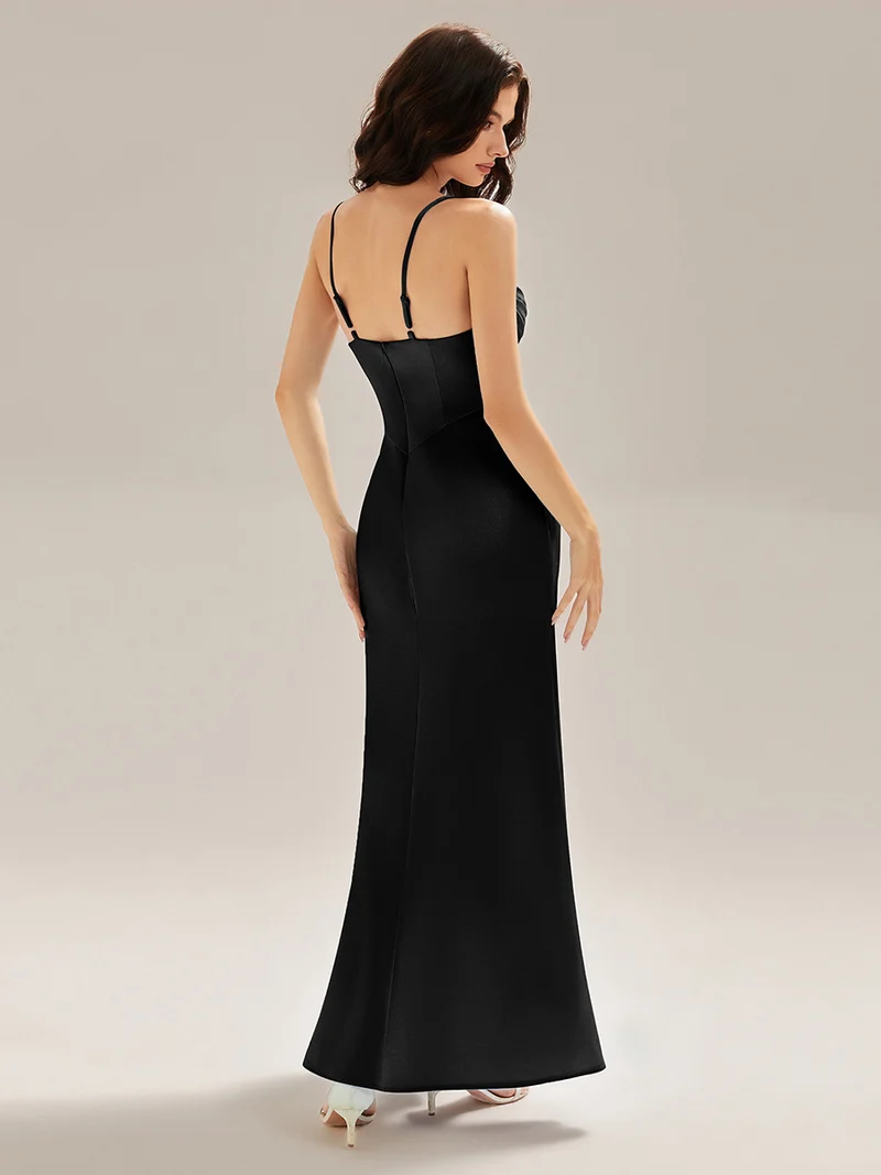 ever HARVEY|Robe de soirée sans manches décolletée avec rubans fluides