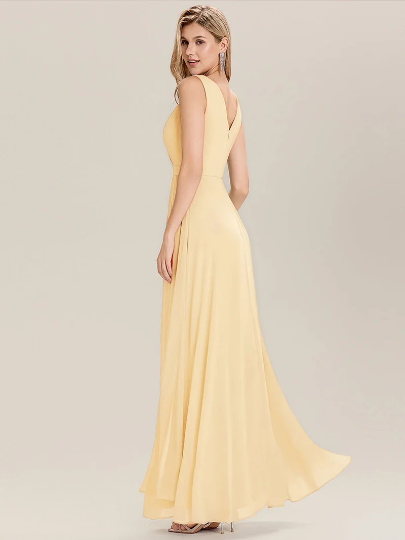 Robe de demoiselle d'honneur élégante avec fente latérale