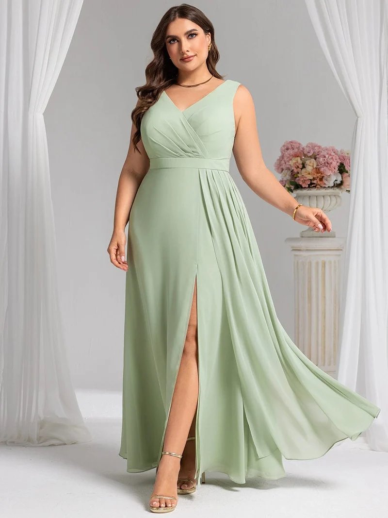 Robe de demoiselle d'honneur élégante avec fente latérale