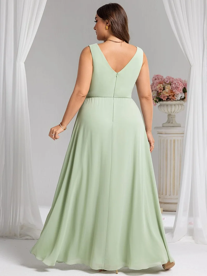Robe de demoiselle d'honneur élégante avec fente latérale