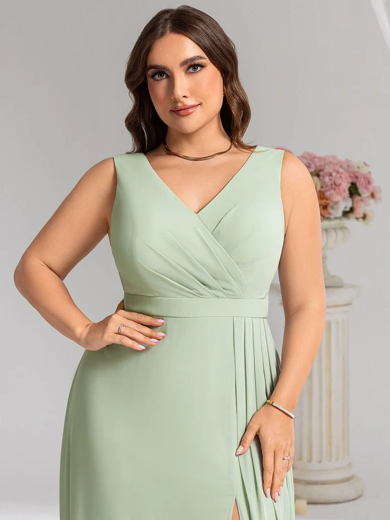 Robe de demoiselle d'honneur élégante avec fente latérale