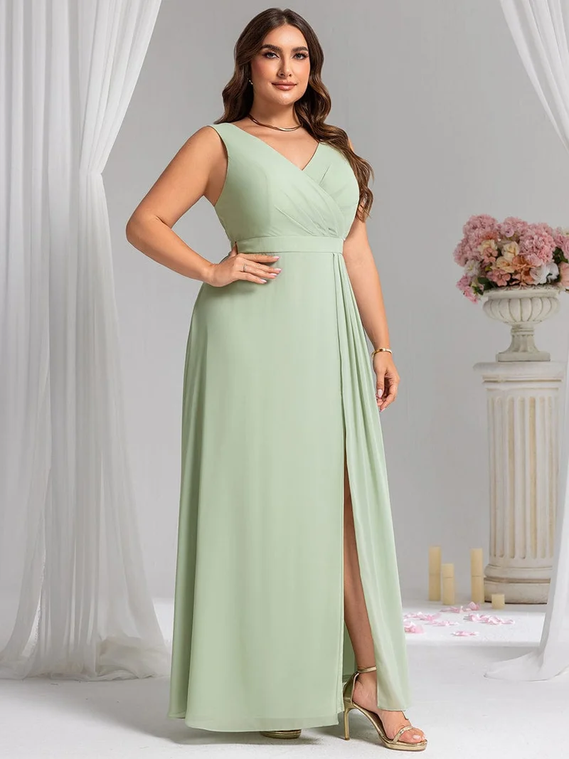 Robe de demoiselle d'honneur élégante avec fente latérale