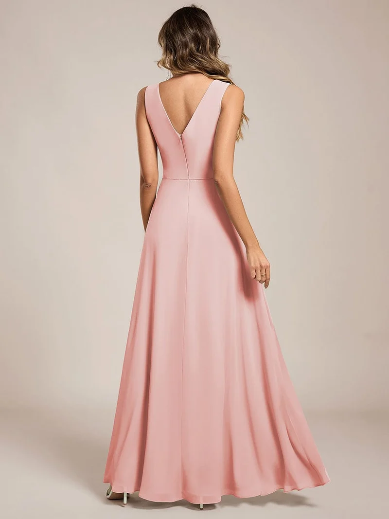 Robe de demoiselle d'honneur élégante avec fente latérale