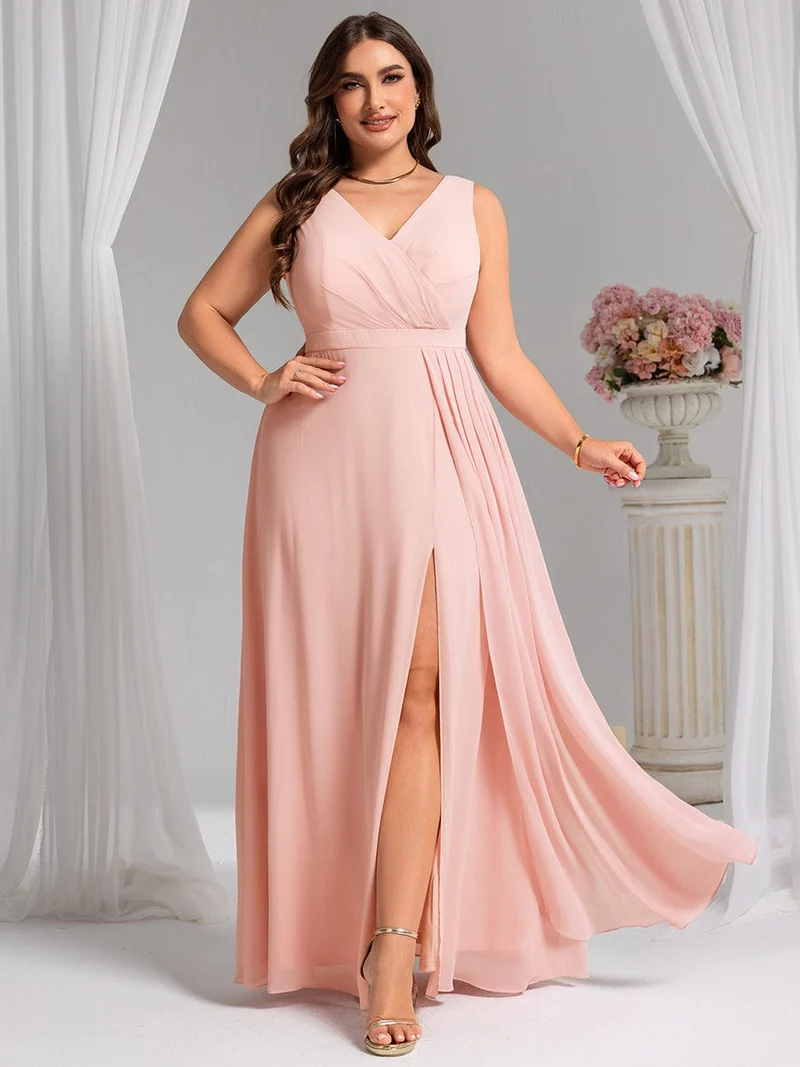 Robe de demoiselle d'honneur élégante avec fente latérale