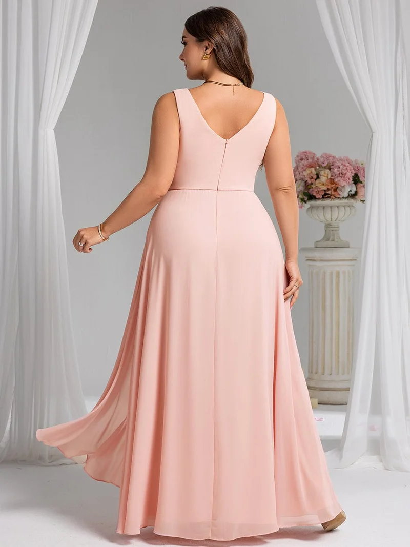 Robe de demoiselle d'honneur élégante avec fente latérale
