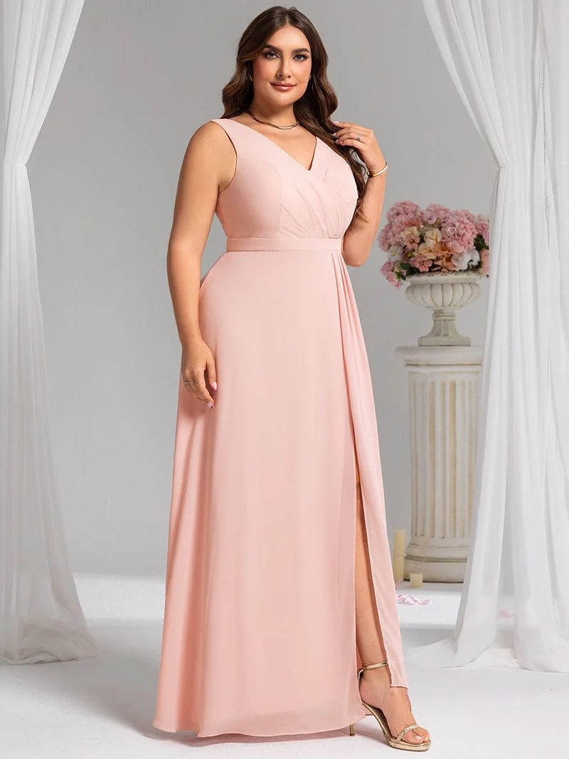 Robe de demoiselle d'honneur élégante avec fente latérale
