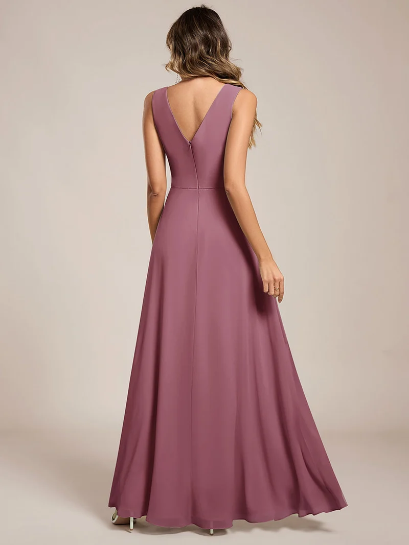 Robe de demoiselle d'honneur élégante avec fente latérale
