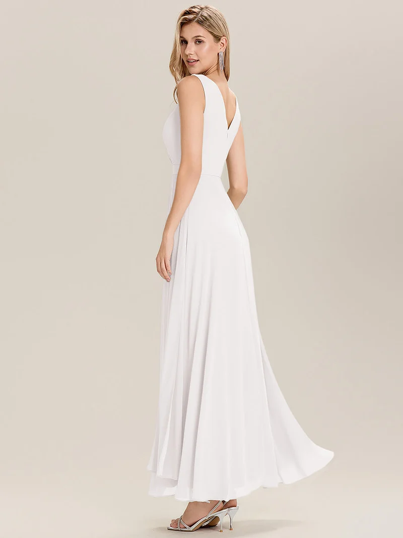 Robe de demoiselle d'honneur élégante avec fente latérale