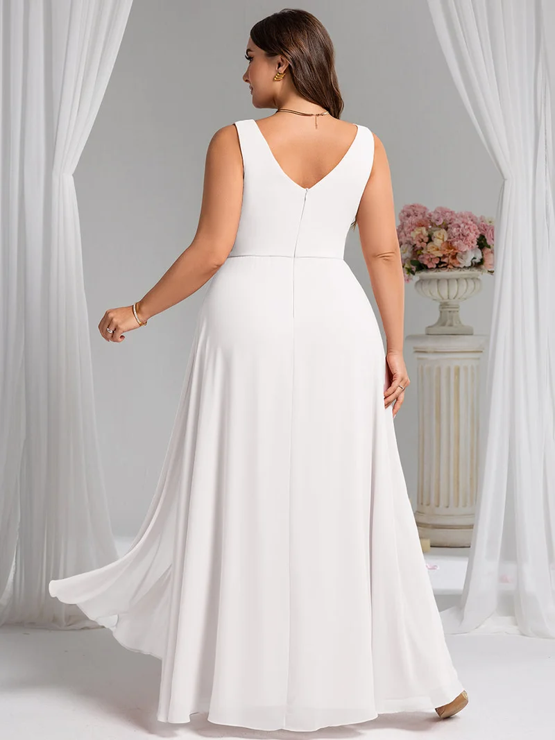 Robe de demoiselle d'honneur élégante avec fente latérale