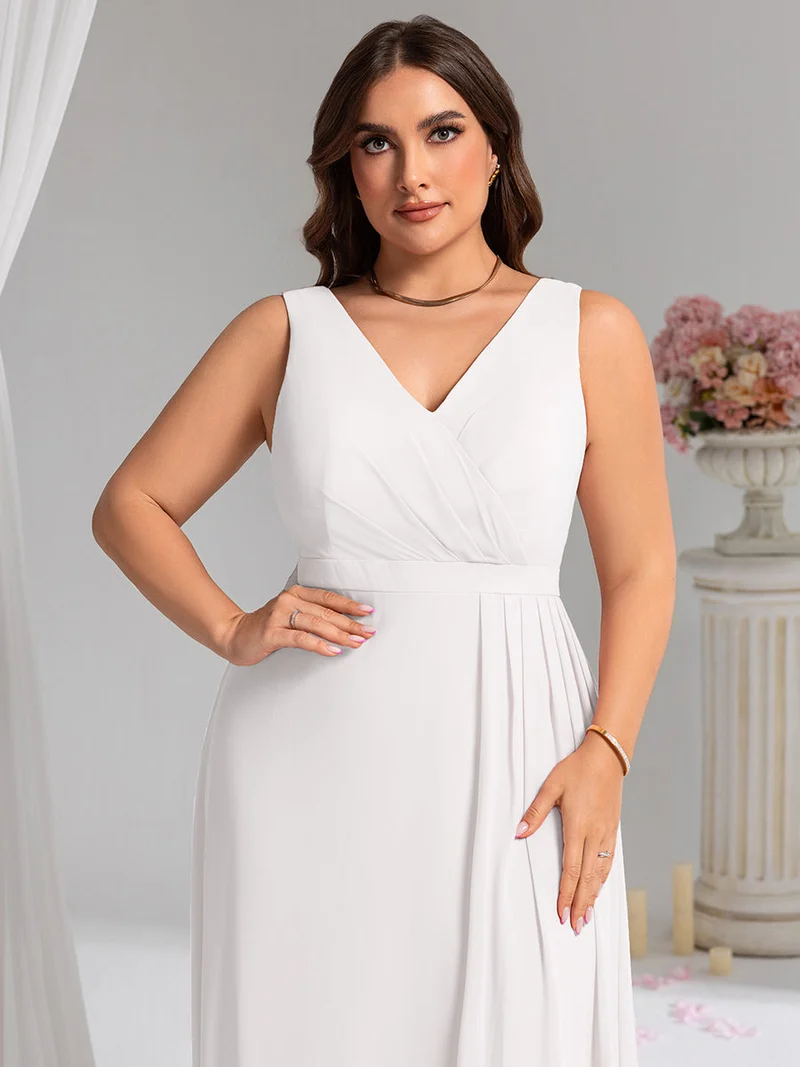 Robe de demoiselle d'honneur élégante avec fente latérale