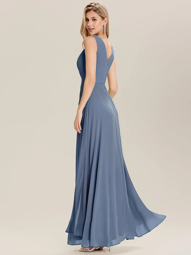 Robe de demoiselle d'honneur élégante avec fente latérale