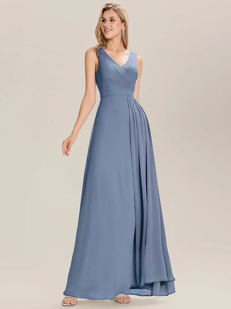 Robe de demoiselle d'honneur élégante avec fente latérale