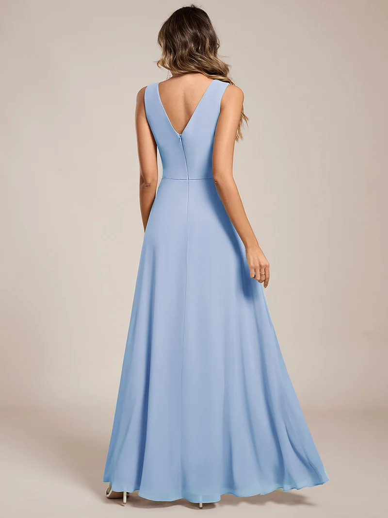 Robe de demoiselle d'honneur élégante avec fente latérale
