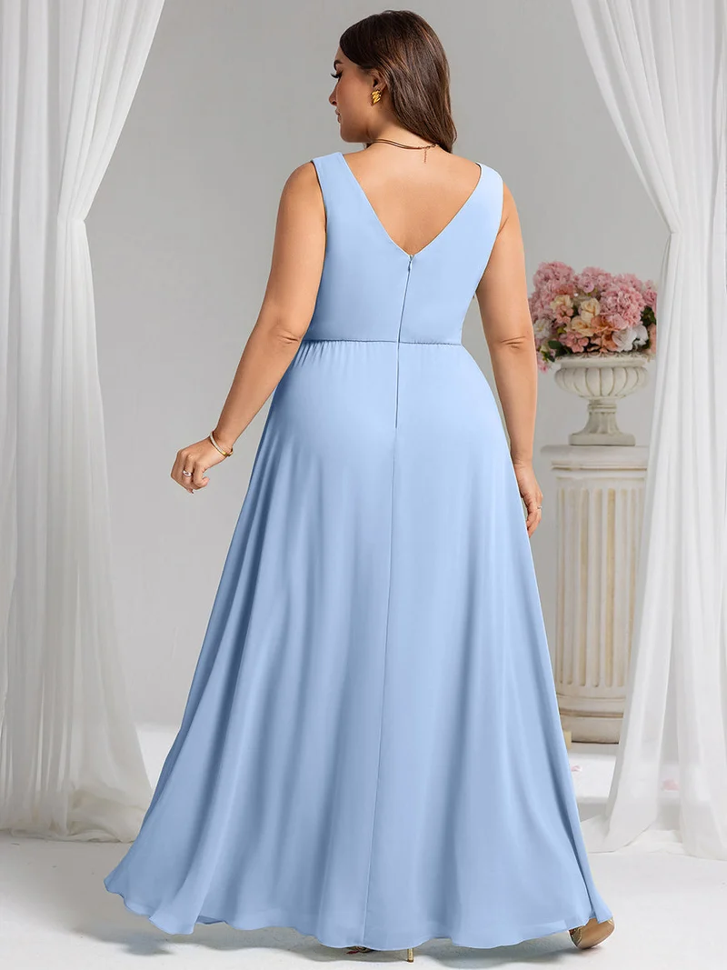 Robe de demoiselle d'honneur élégante avec fente latérale