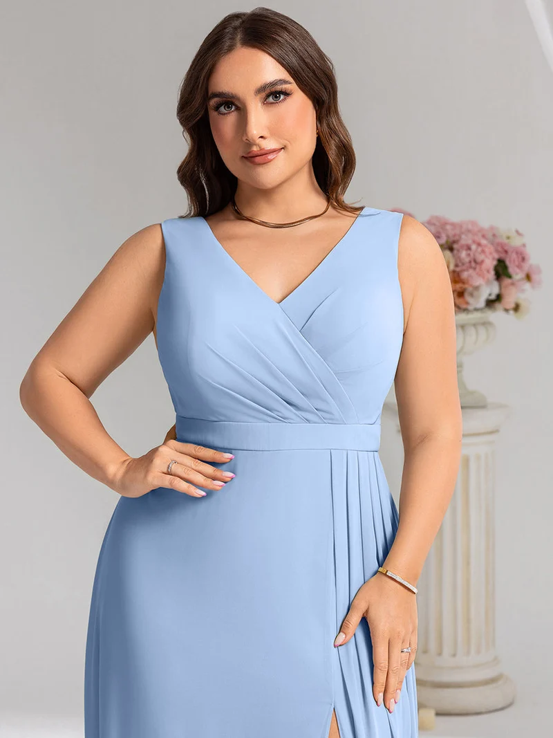 Robe de demoiselle d'honneur élégante avec fente latérale