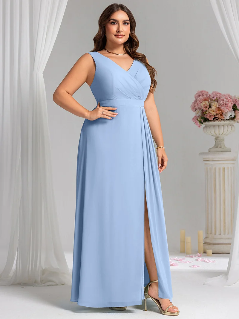 Robe de demoiselle d'honneur élégante avec fente latérale
