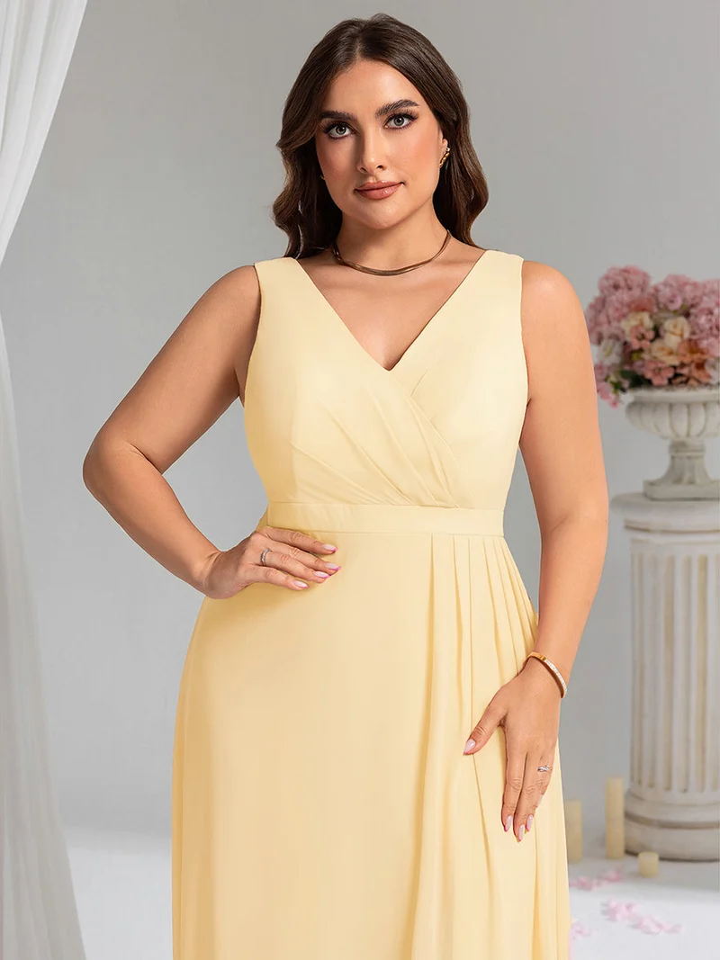 Robe de demoiselle d'honneur élégante avec fente latérale