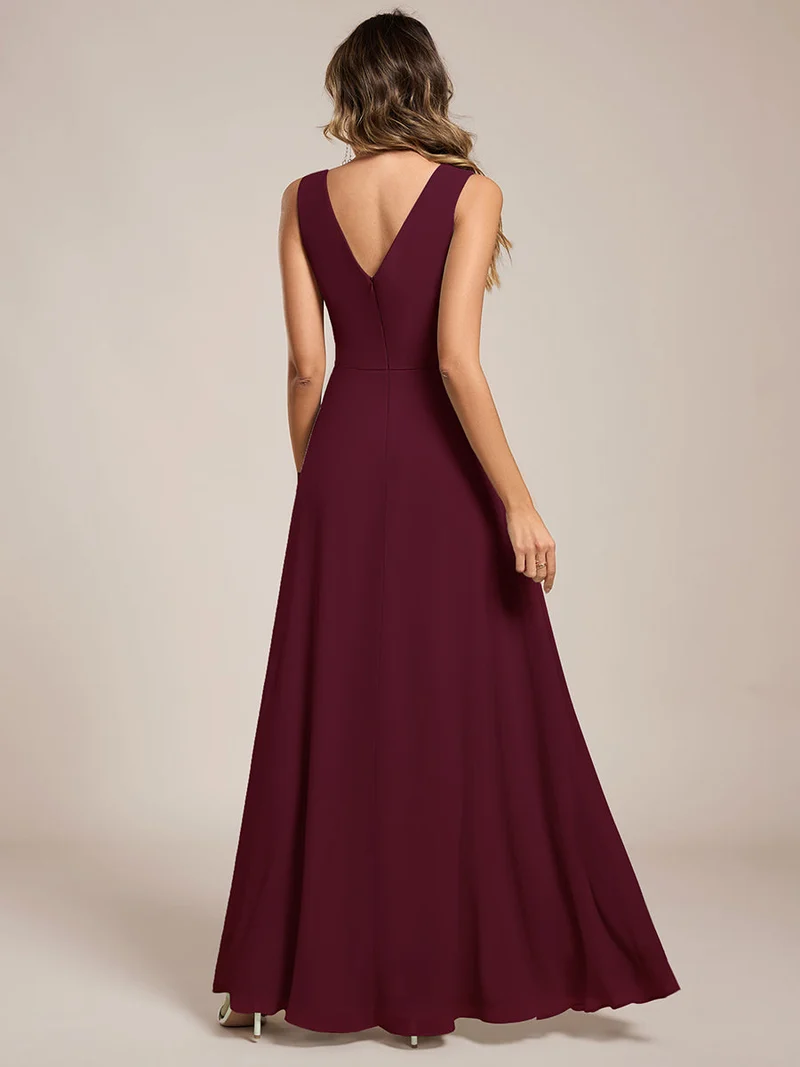 Robe de demoiselle d'honneur élégante avec fente latérale