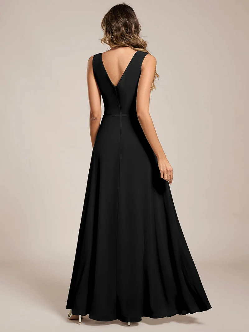 Robe de demoiselle d'honneur élégante avec fente latérale