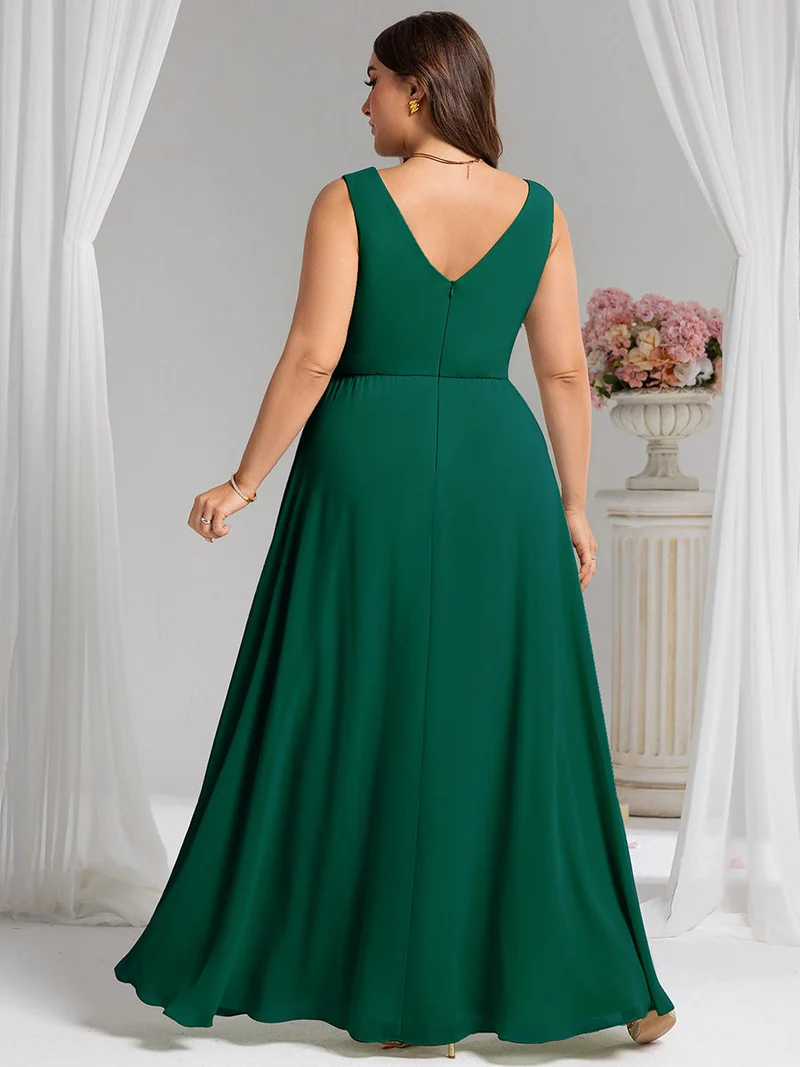 Robe de demoiselle d'honneur élégante avec fente latérale