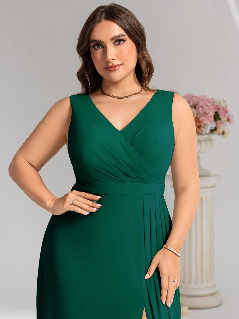 Robe de demoiselle d'honneur élégante avec fente latérale