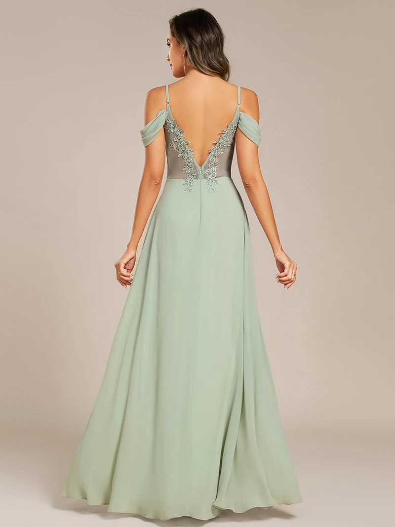 Robe de demoiselle d'honneur transparente dos nu