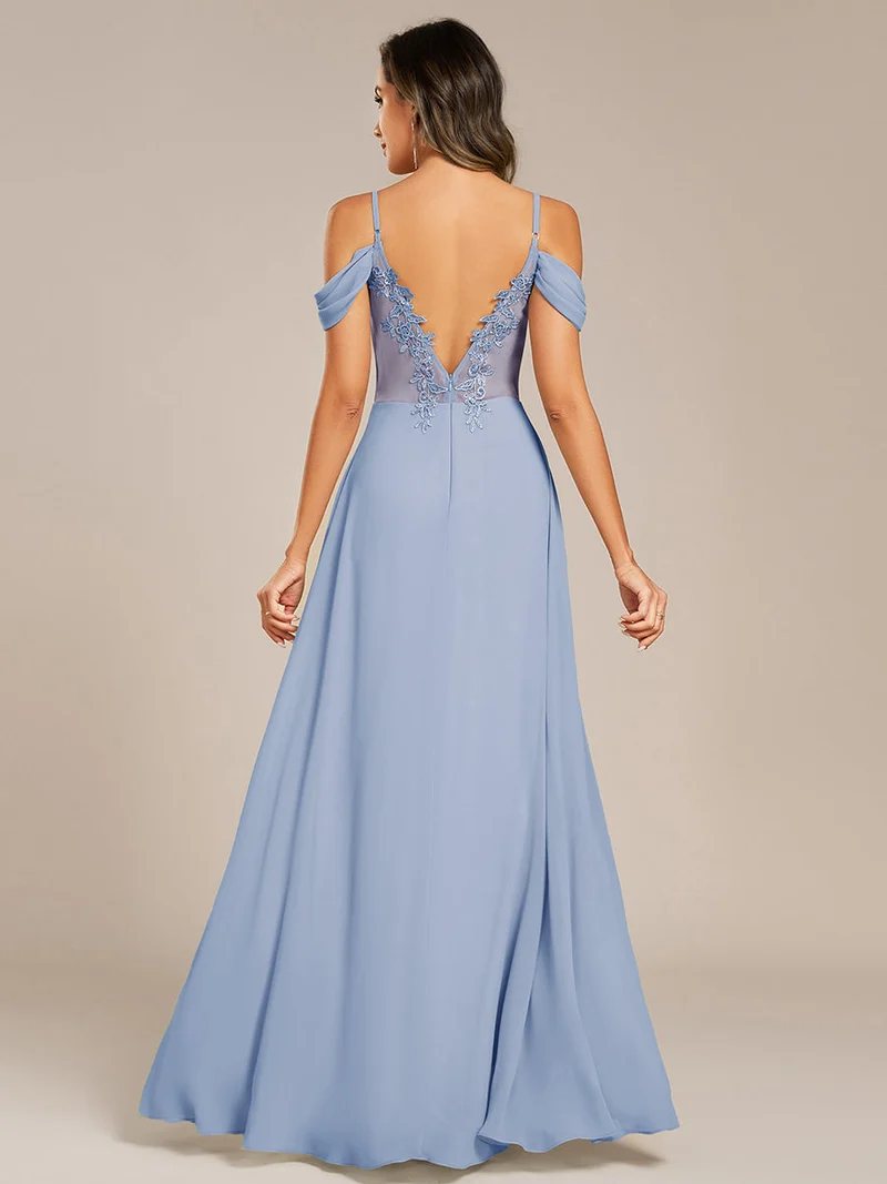 Robe de demoiselle d'honneur transparente dos nu