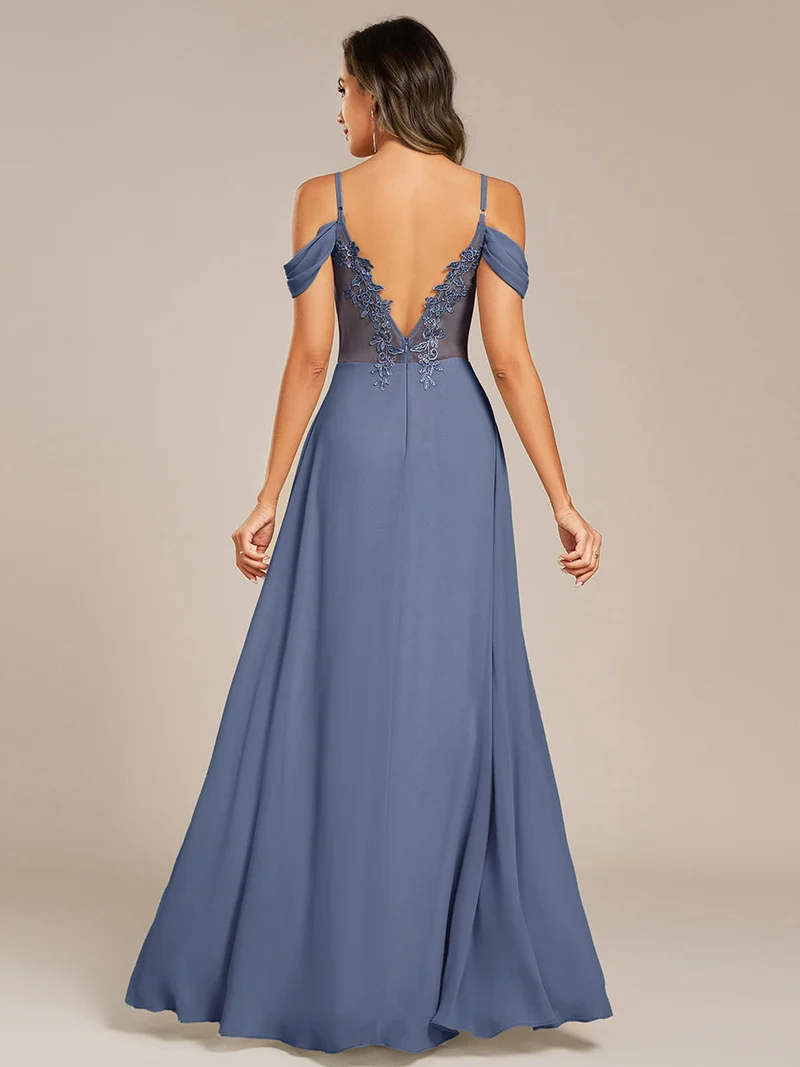 Robe de demoiselle d'honneur transparente dos nu