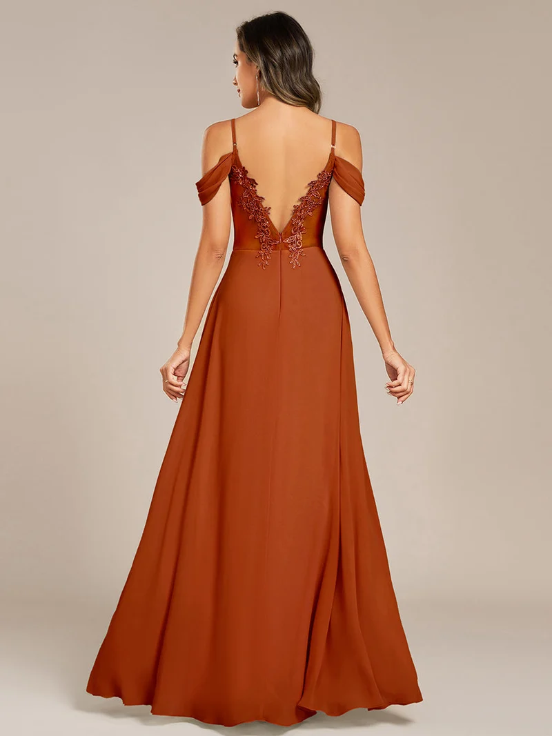 Robe de demoiselle d'honneur transparente dos nu
