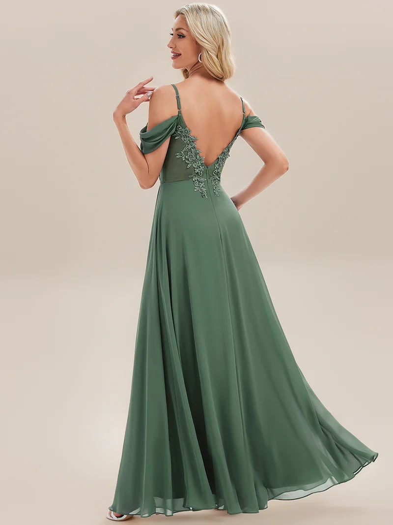 Robe de demoiselle d'honneur transparente dos nu