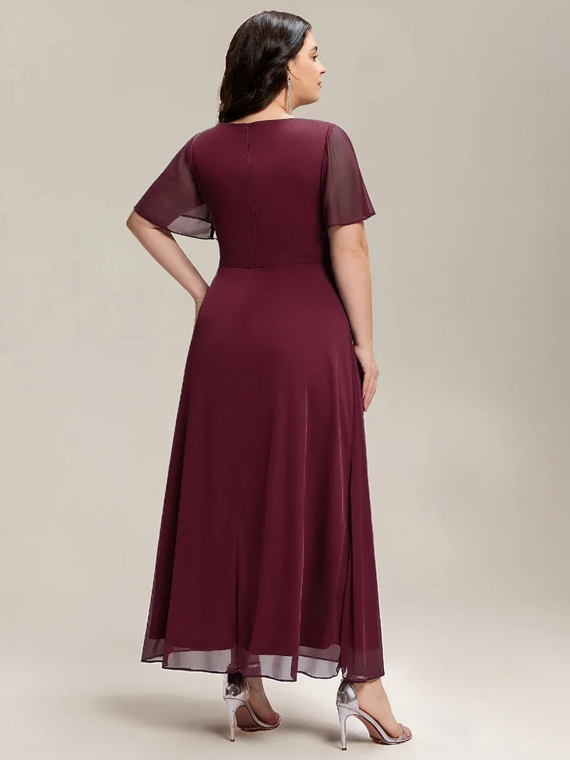 ever MARIEL|Robe de mère de la mariée en mousseline à manches volantées