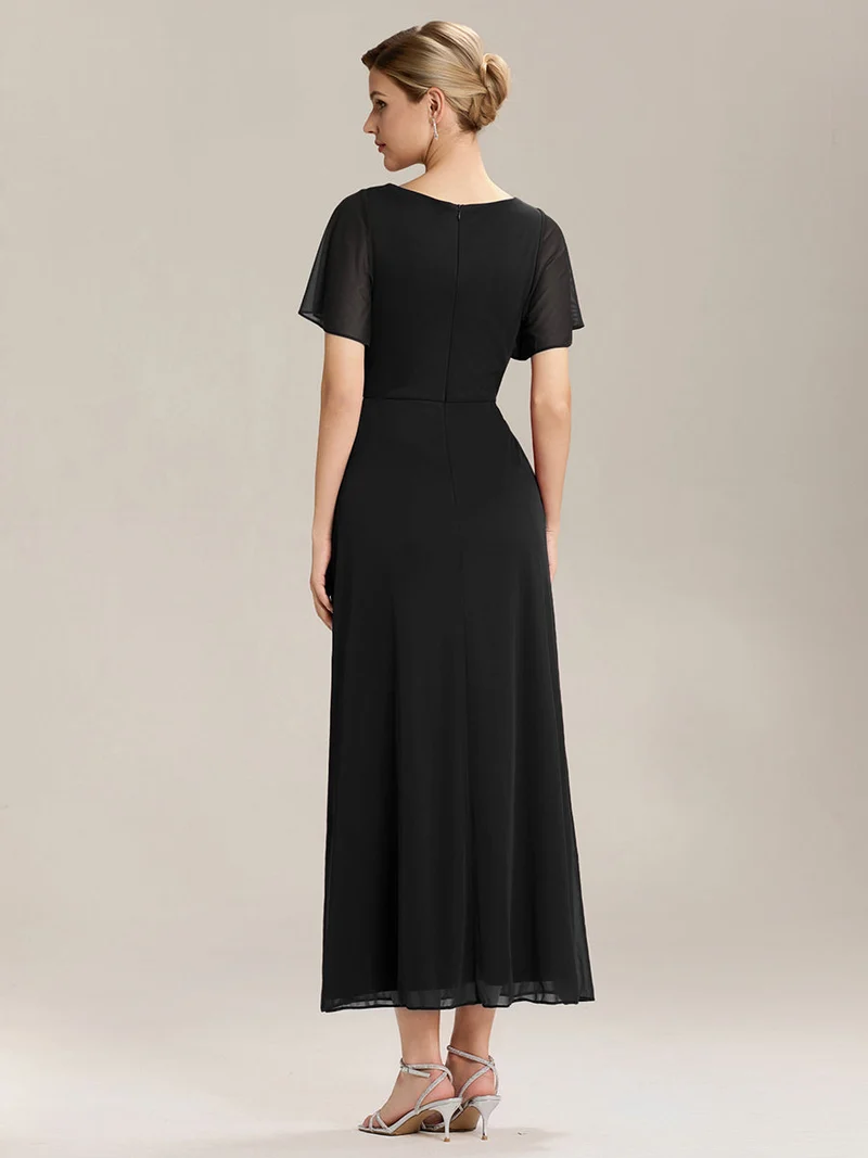 ever MARIEL|Robe de mère de la mariée en mousseline à manches volantées
