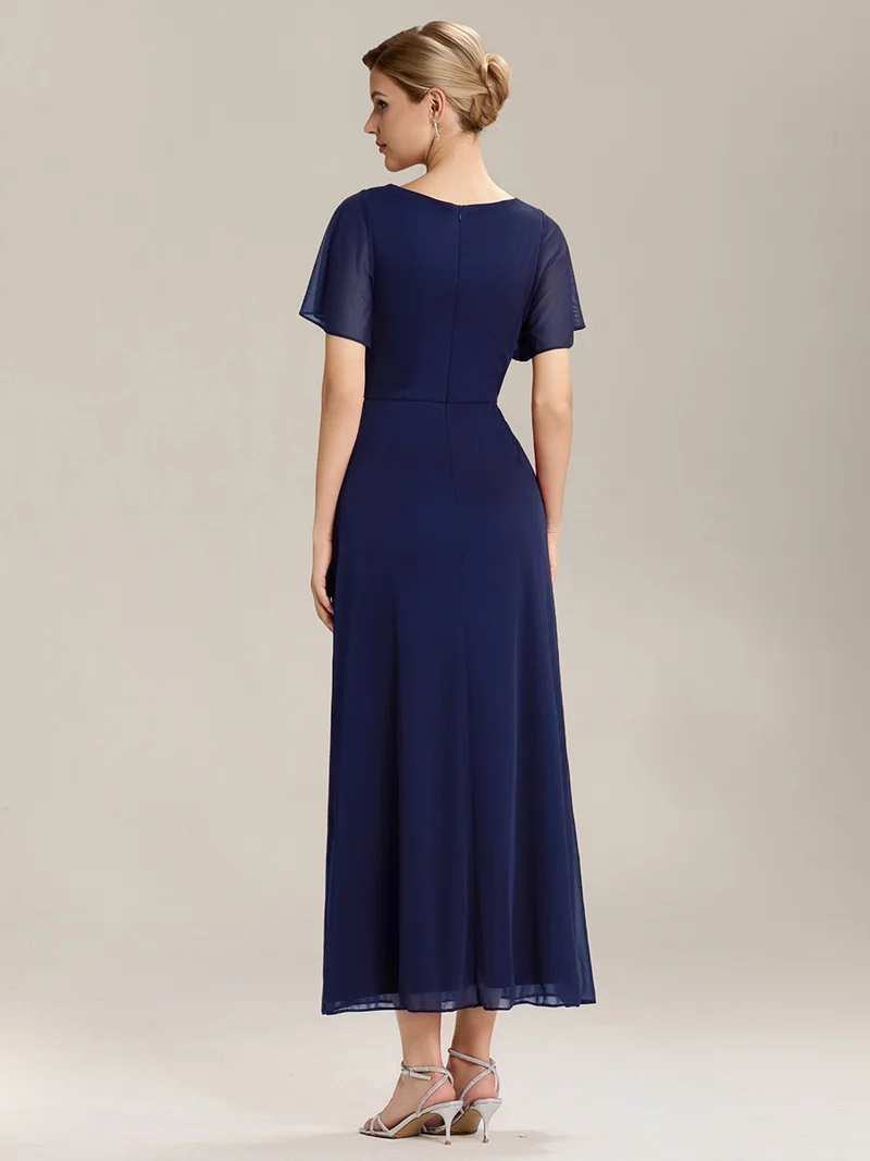 ever MARIEL|Robe de mère de la mariée en mousseline à manches volantées
