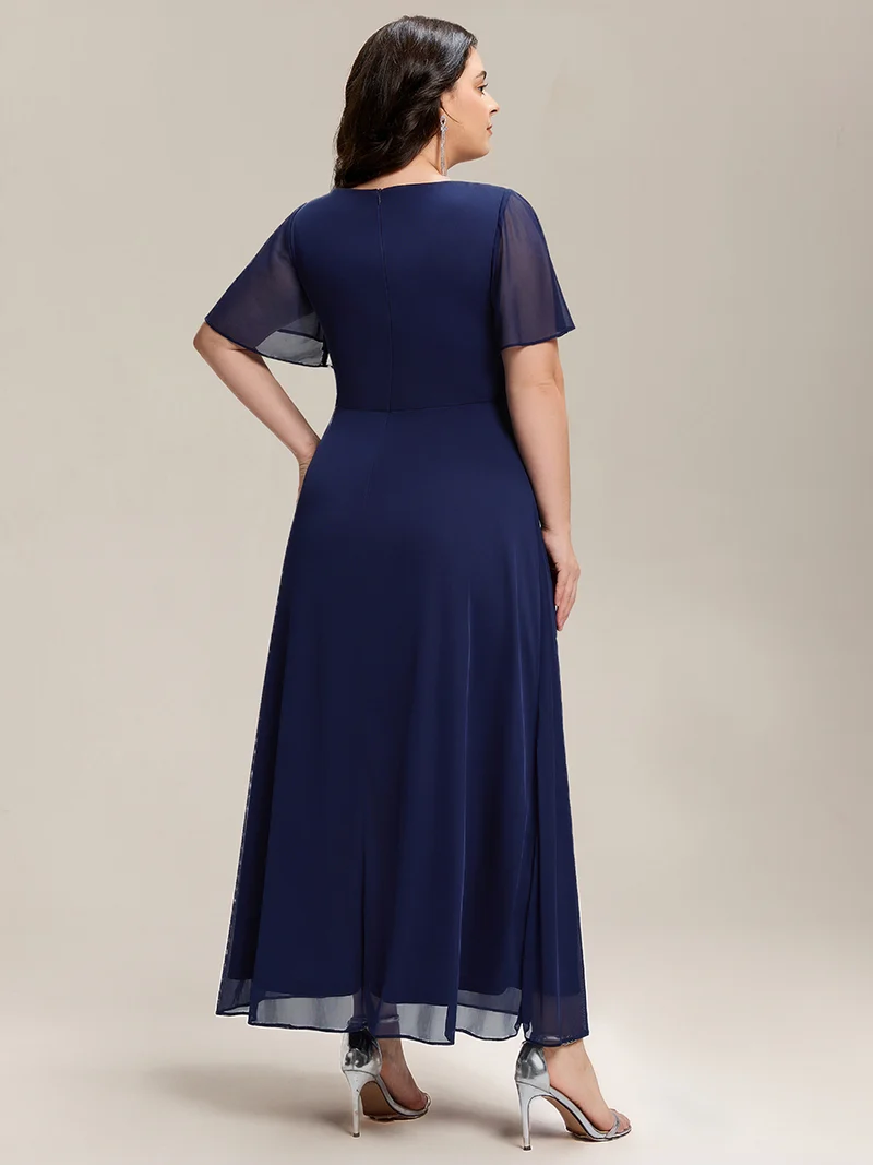 ever MARIEL|Robe de mère de la mariée en mousseline à manches volantées