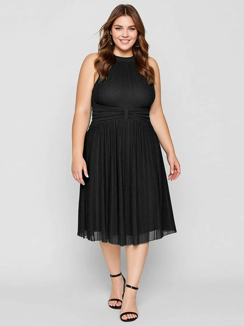 ever VAYLA|Robe de soirée sans manches en maille scintillante