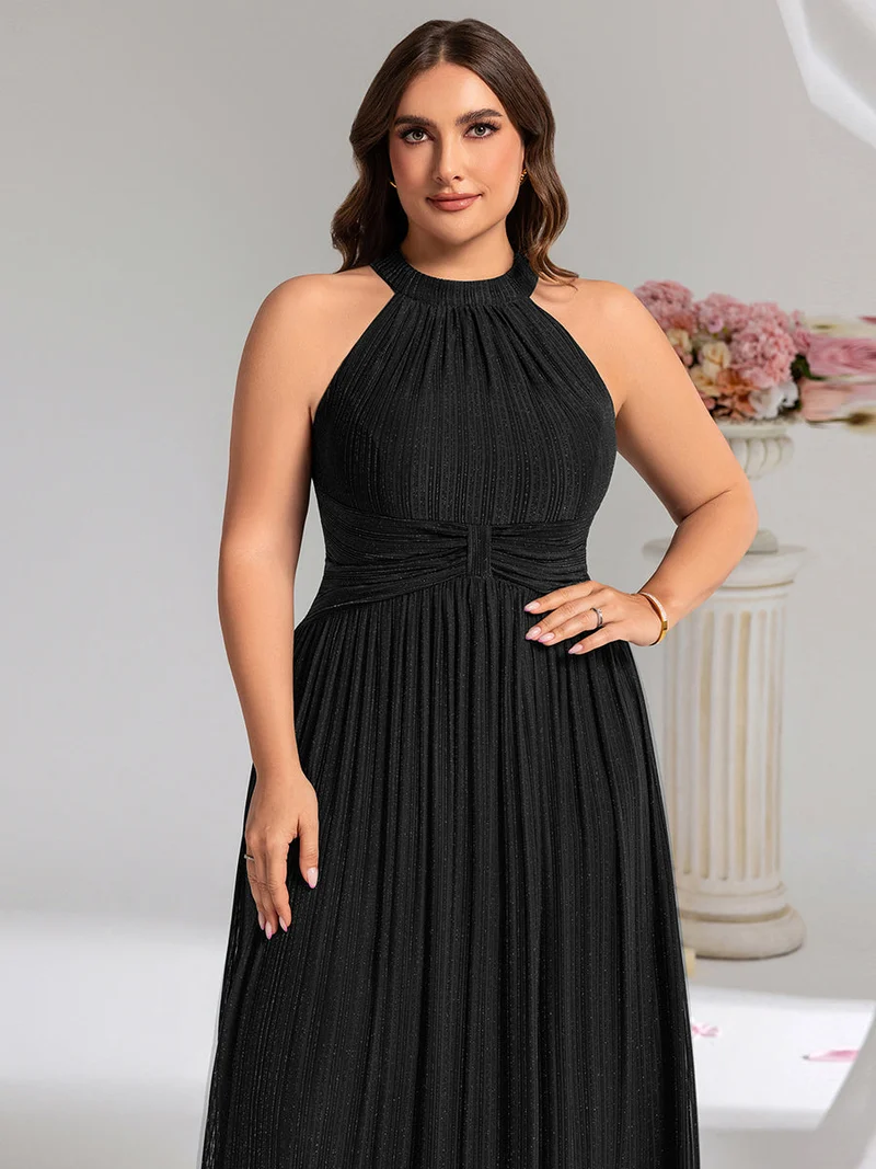 ever VAYLA|Robe de soirée sans manches en maille scintillante