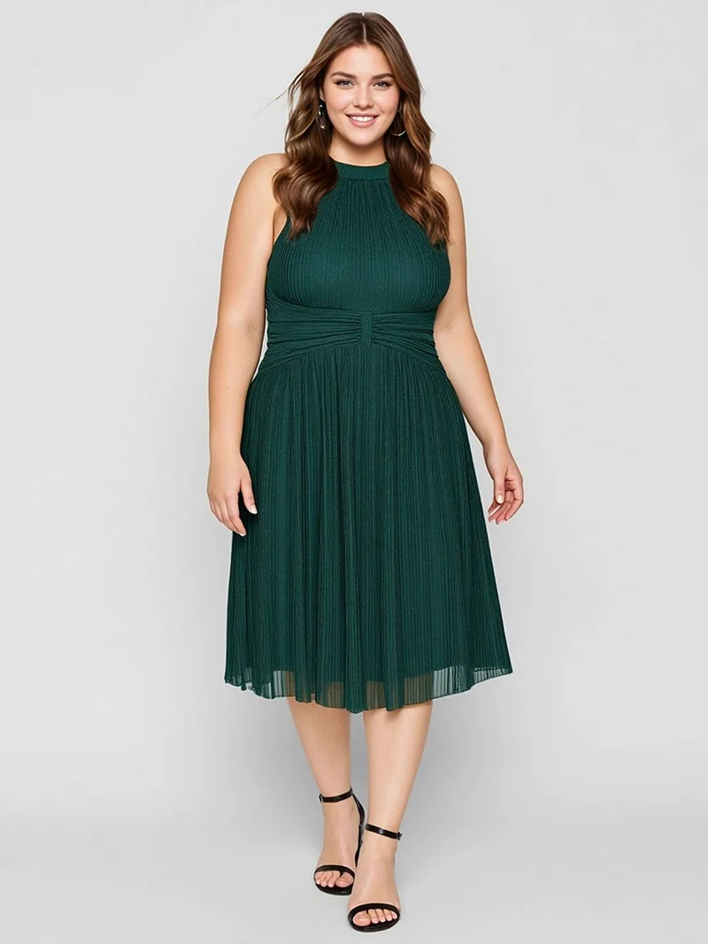 ever VAYLA|Robe de soirée sans manches en maille scintillante