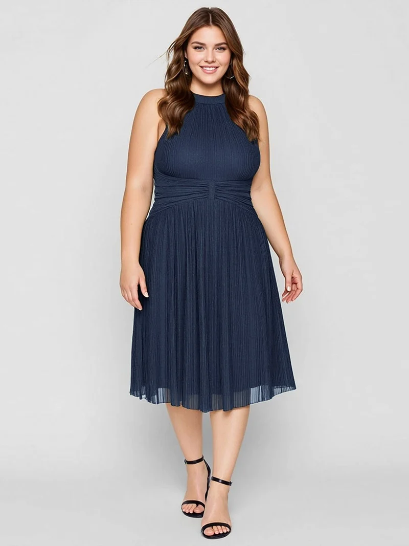ever VAYLA|Robe de soirée sans manches en maille scintillante