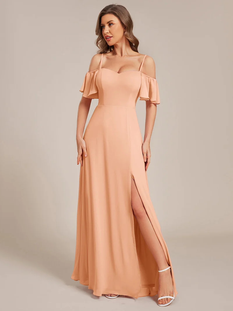 ever REYA|Robe demoiselle d'honneur sexy à épaules dénudées avec col en V