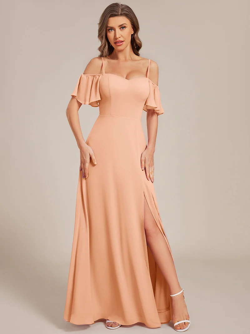 ever REYA|Robe demoiselle d'honneur sexy à épaules dénudées avec col en V