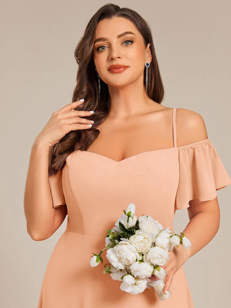 ever REYA|Robe demoiselle d'honneur sexy à épaules dénudées avec col en V