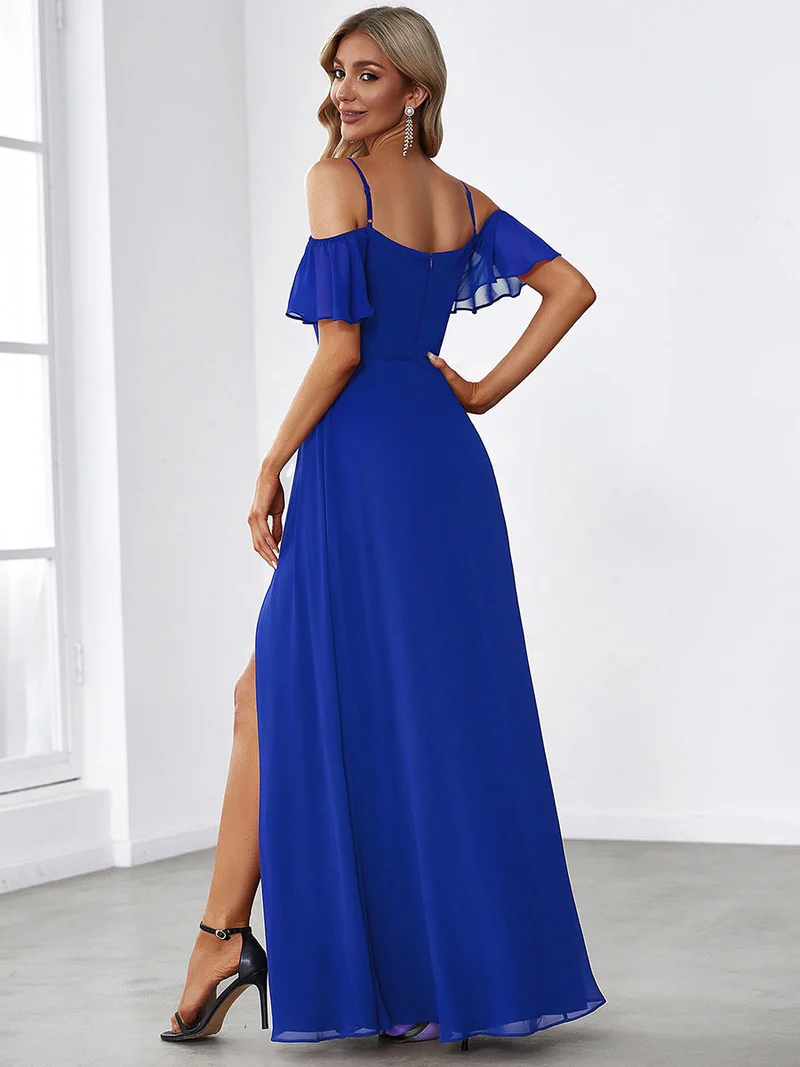 ever REYA|Robe demoiselle d'honneur sexy à épaules dénudées avec col en V