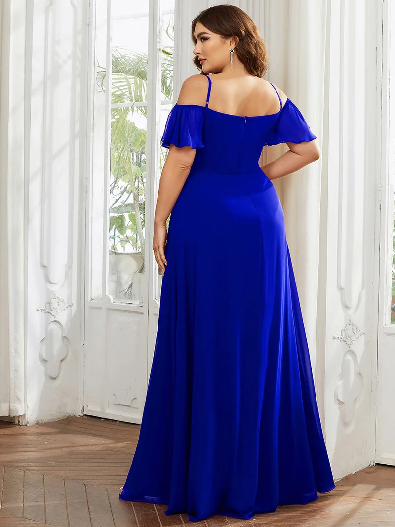 ever REYA|Robe demoiselle d'honneur sexy à épaules dénudées avec col en V